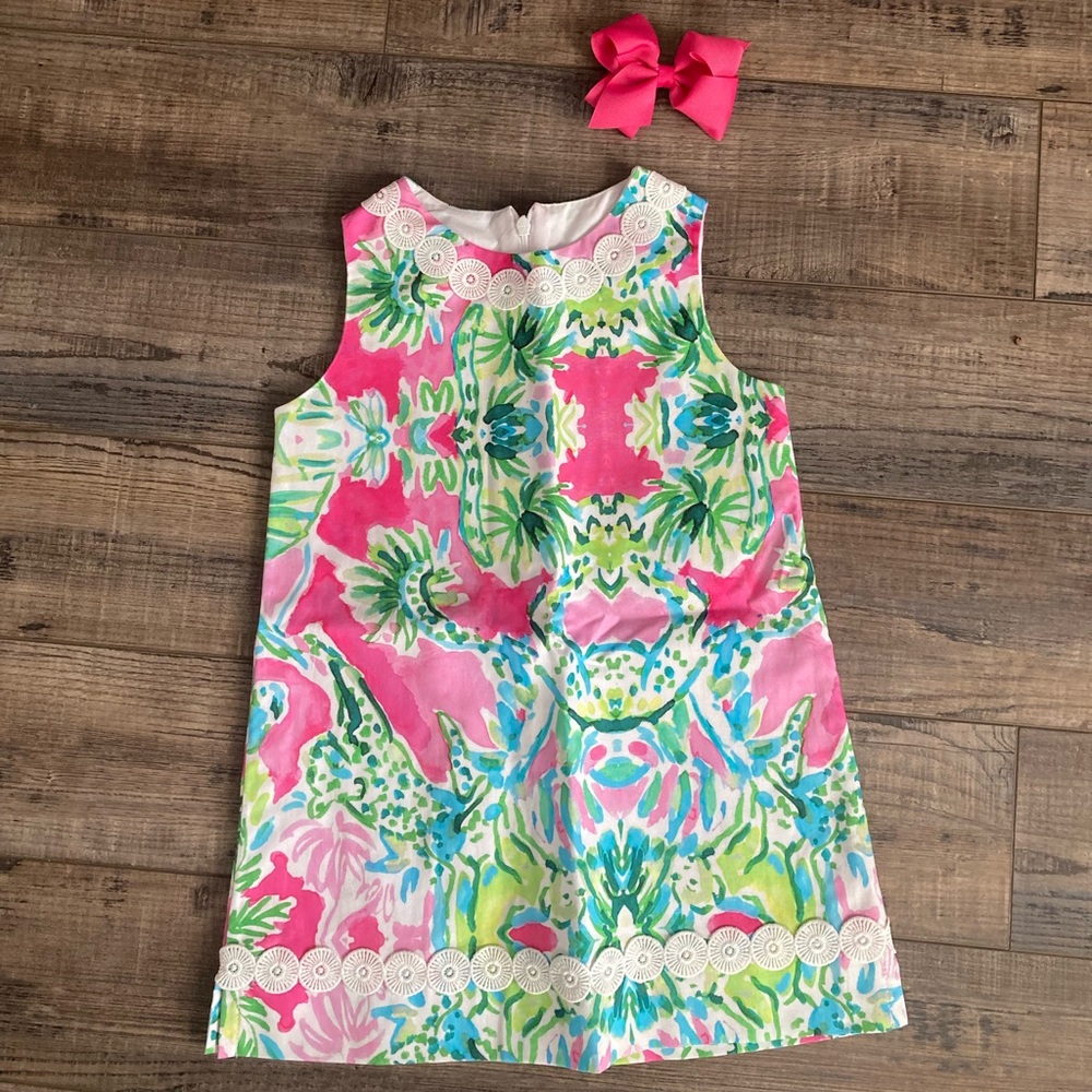 J Bailey girl’s dress with matching bow 4T. NWOT